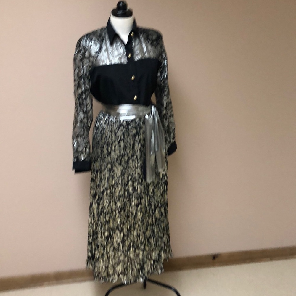 Ali miles three-piece blouse skirt belt dress